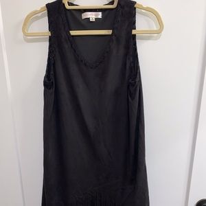 Black fringe suede dress